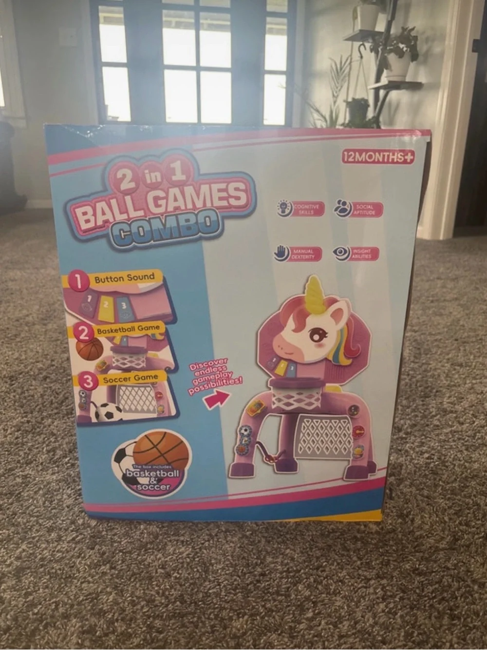 2 in 1 Ball Games Combo - Pink Unicorn toddler Activity Set